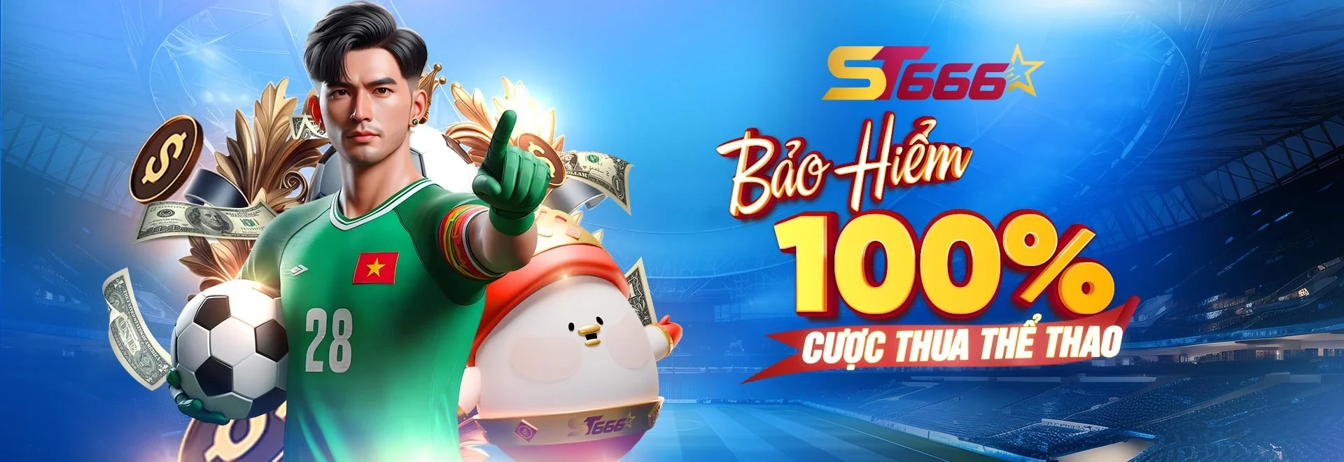 Bảo hiểm thể thao ST666 hoàn tiền 100% cho cược thua