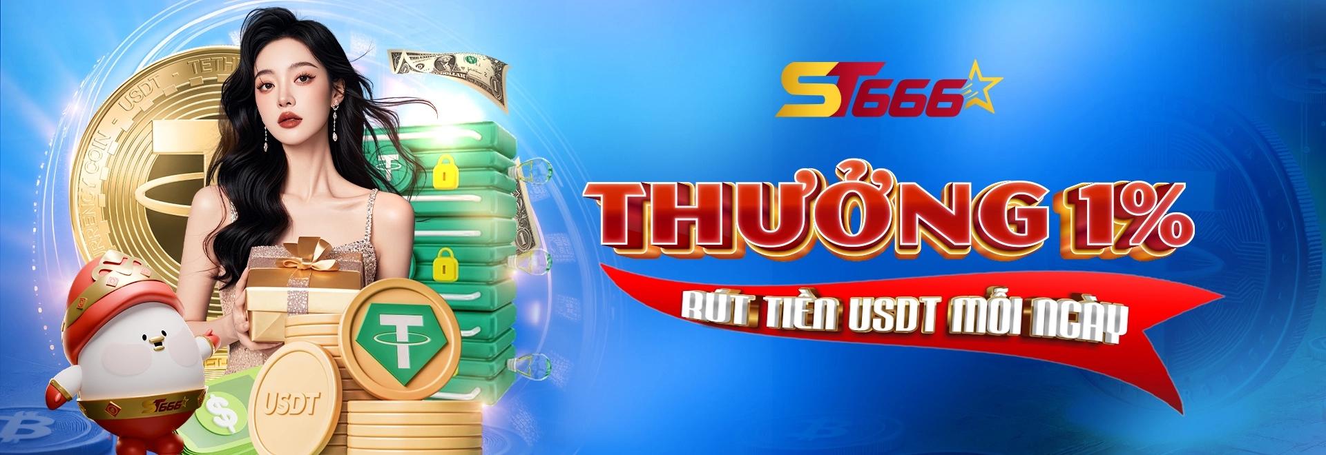 Thưởng 1% khi rút tiền USDT mỗi ngày tại ST666 – Ưu đãi siêu hấp dẫn cho hội viên